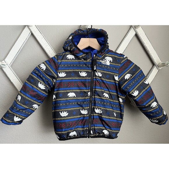 The North Face Toddler Boy’s 12-24 Months? Reversible Puffer Jacket Bears *READ* - Picture 2 of 13